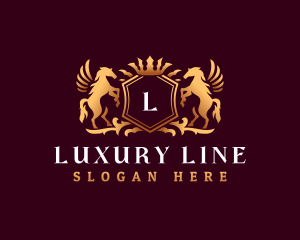 Luxury Pegasus Crown logo design