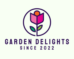 Rose Garden Flower logo design