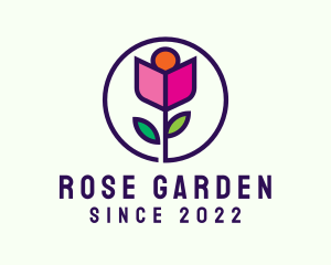 Rose Garden Flower logo design