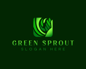 Organic Hand Sprout logo design