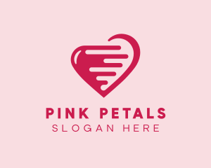 Pink Fast Heart  logo design