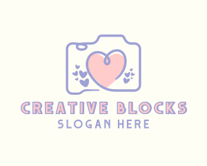 Heart Camera Lens logo design