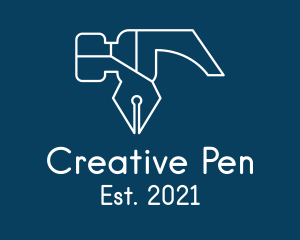 Fountain Pen Hammer  logo design