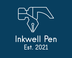 Fountain Pen Hammer  logo design