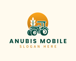 Wheat Farming Tractor logo design