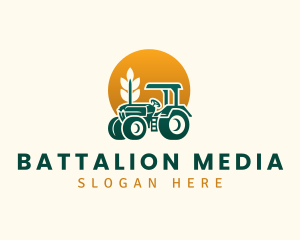 Wheat Farming Tractor logo design