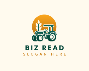 Wheat Farming Tractor logo design