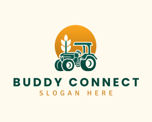 Wheat Farming Tractor logo design