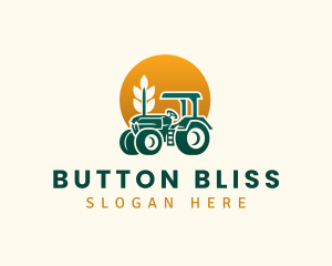 Wheat Farming Tractor logo design