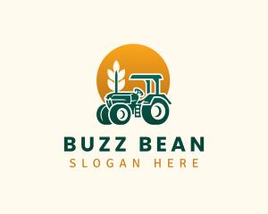 Wheat Farming Tractor logo design