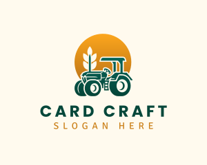 Wheat Farming Tractor logo design