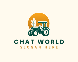 Wheat Farming Tractor logo design