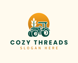 Wheat Farming Tractor logo design