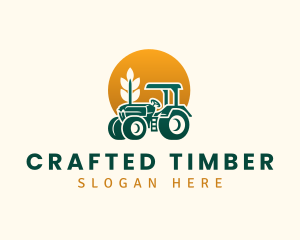 Wheat Farming Tractor logo design