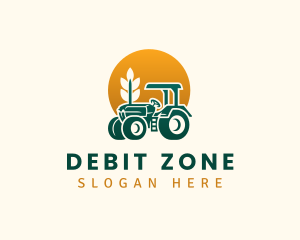 Wheat Farming Tractor logo design