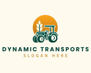 Wheat Farming Tractor logo design