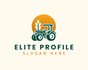 Wheat Farming Tractor logo design