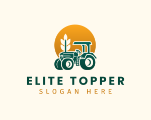 Wheat Farming Tractor logo design