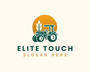 Wheat Farming Tractor logo design