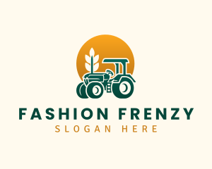 Wheat Farming Tractor logo design