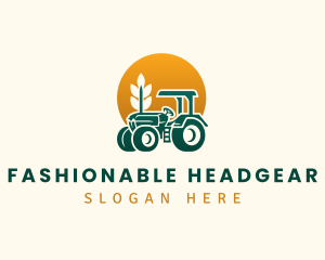 Wheat Farming Tractor logo design