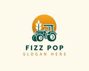 Wheat Farming Tractor logo design