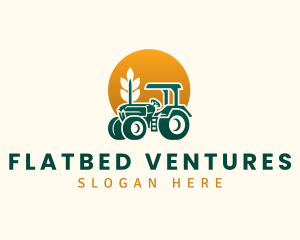 Wheat Farming Tractor logo design