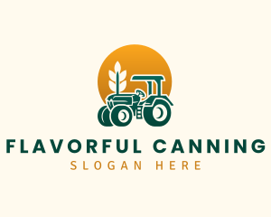 Wheat Farming Tractor logo design