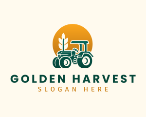 Wheat Farming Tractor logo design