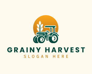 Wheat Farming Tractor logo design