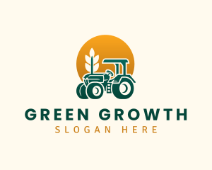 Wheat Farming Tractor logo design