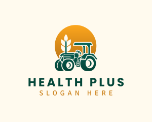 Wheat Farming Tractor logo design