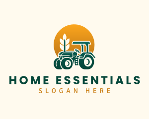 Wheat Farming Tractor logo design