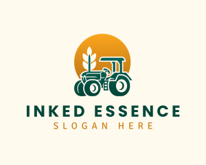 Wheat Farming Tractor logo design