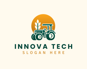 Wheat Farming Tractor logo design