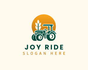 Wheat Farming Tractor logo design