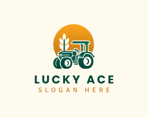 Wheat Farming Tractor logo design