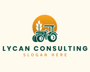 Wheat Farming Tractor logo design