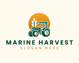 Wheat Farming Tractor logo design