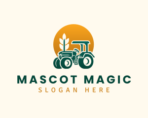 Wheat Farming Tractor logo design