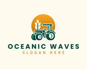 Wheat Farming Tractor logo design