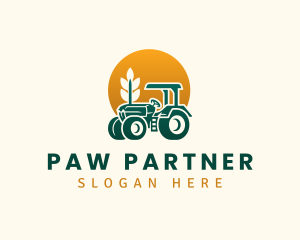 Wheat Farming Tractor logo design