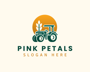 Wheat Farming Tractor logo design