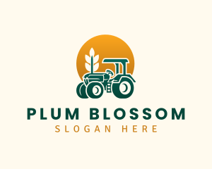 Wheat Farming Tractor logo design