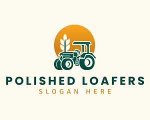 Wheat Farming Tractor logo design