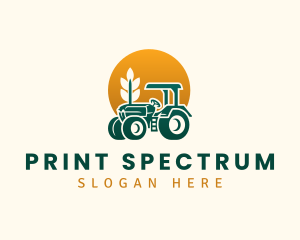 Wheat Farming Tractor logo design