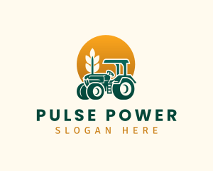 Wheat Farming Tractor logo design