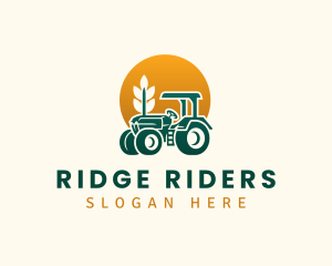 Wheat Farming Tractor logo design