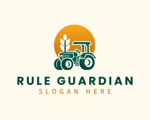 Wheat Farming Tractor logo design