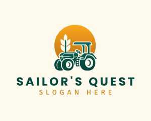 Wheat Farming Tractor logo design